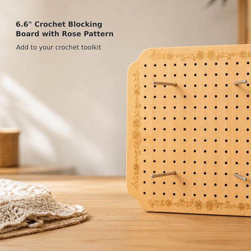 7.6-Inch Rose-Pattern Crochet Blocking Board