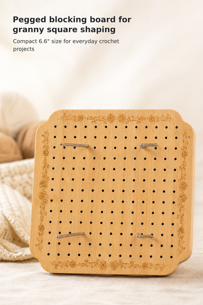 7.6-Inch Rose-Pattern Crochet Blocking Board